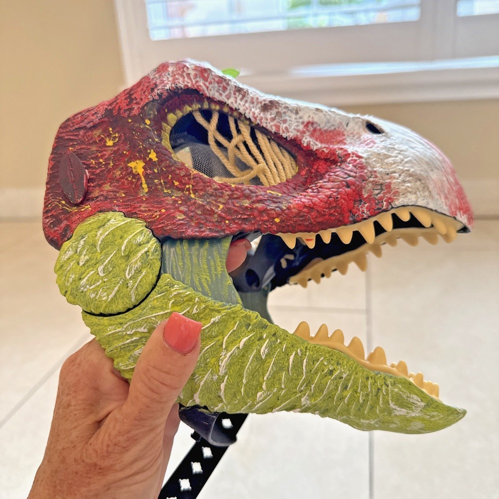 Dino Mask Therian Furry Multi Color Working Jaws Adjustable Straps Cos Play